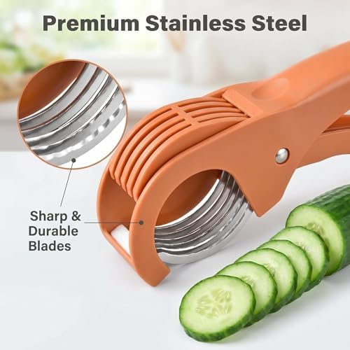 Fruit and Vegetable Slicer, Stainless Steel Blades, 2 Pack