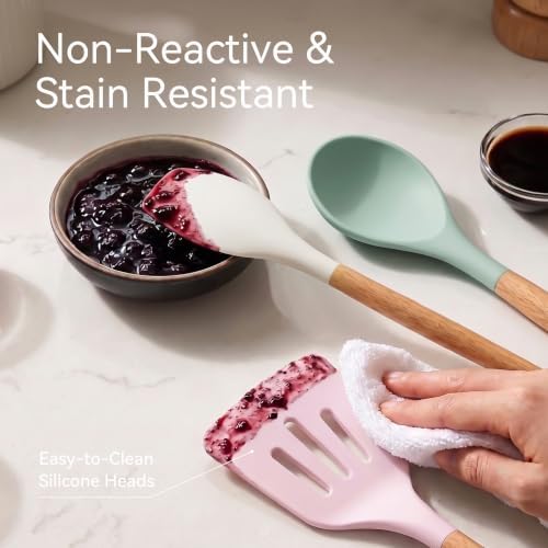 Silicone Kitchen Utensils Set, Heat-Resistant, BPA-Free