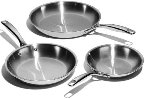 LEGEND COOKWARE 3-Piece (8",10", & 12") Stainless Frying Pan Set | 5