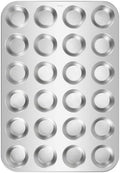Homikit 18/10 Stainless Steel Mini Muffin Cupcake Pan 24 Cups