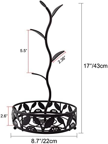 CUKE2BEET Mug Tree with Basket, Coffee Mug Holder