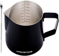 20 oz Black Milk Frothing Pitcher, Espresso Steaming Pitcher, 304