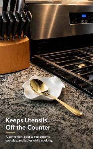 Miamolo Cute Spoon Rest for Stove Top, Ceramic Spoon Holder for