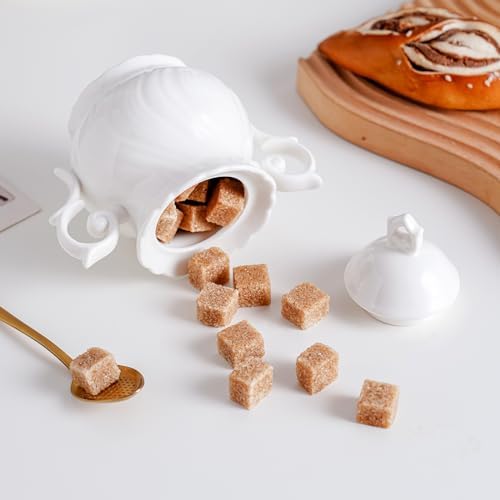 Agyiuns Sugar and Creamer Set Ceramic, Creamer Pitcher and Sugar Bowl