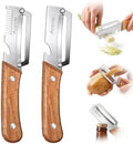 2 Pack Multifunctional Vegetable Peeler With Wooden Handle and Bottle