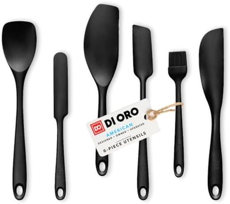 DI ORO Silicone Spatula Set, 6-Pc Black