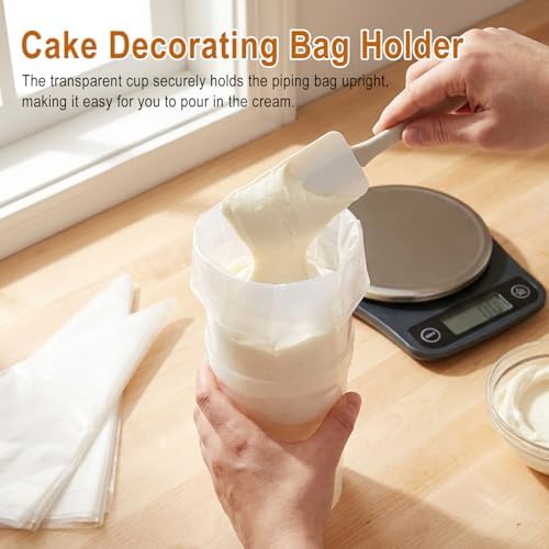 Piping Bag Holder Stand for Filling, Transparent Plastic Icing Stand