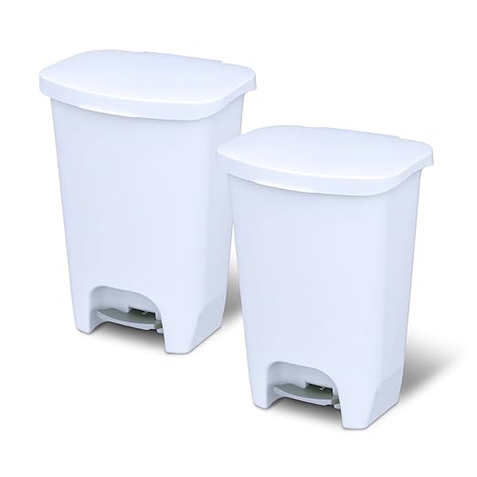 Glad 13 Gallon Trash Can 2 Pack | Plastic Kitchen Waste Bins by GladTrashFoodStorage