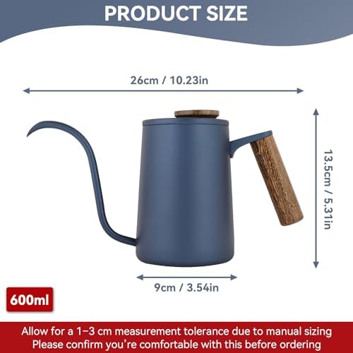 Gooseneck Pour Over Kettle, 600ml/20oz, 304 Stainless Steel