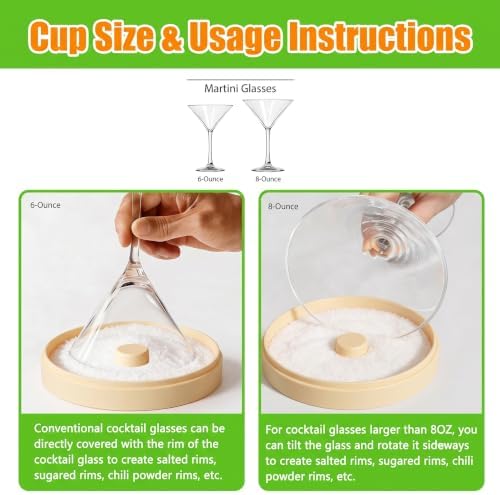 Margarita Salt Rimmer Set, 3-Tier Glass Rimmer Holds Lime Juice Salt