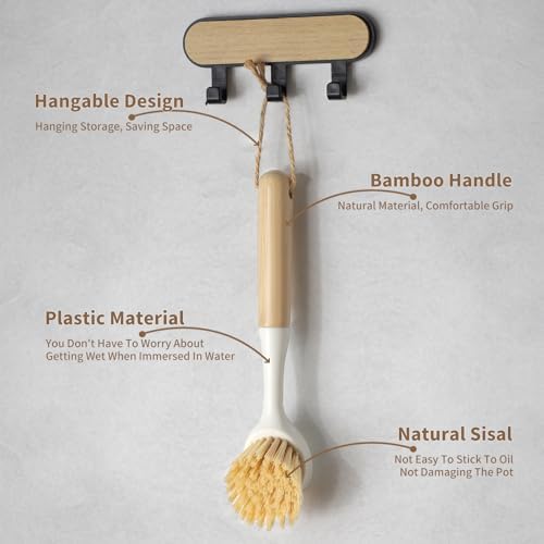 DEBETOOL 4-Pack Dish Brush with Scrubber