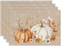 Artoid Mode Camel Pumpkins Wheat Fall Placemats Set of 4-12 x 18 Inch