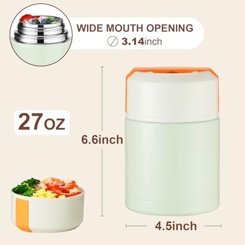 PARACITY Soup Jar for Hot Food for Adults, 27 oz, 316 Stainless Steel