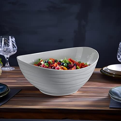 KITEISCAT Extra Large Elegant Ceramic Oval Salad Bowl Set with Premium