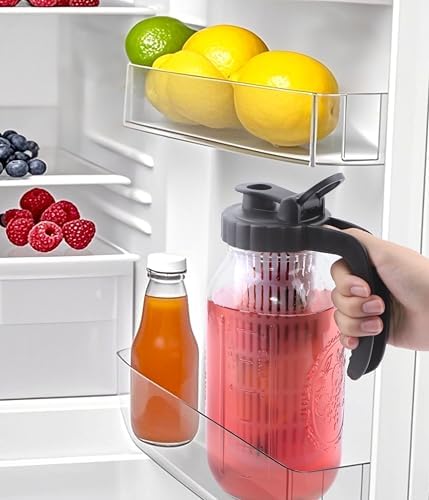 64 Oz Glass Mason Jar Water Pitcher With Infuser Half Gallon Mason Jug