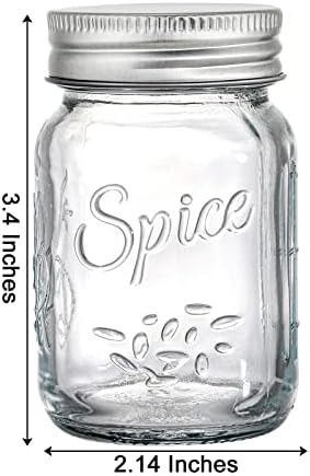 Coloch 30 Pack 4 Oz Glass Mason Spice Jar with Shaker Lids& Labels