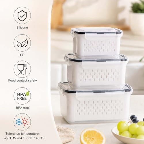 SakerPlus Food Storage Containers with Removable Colander
