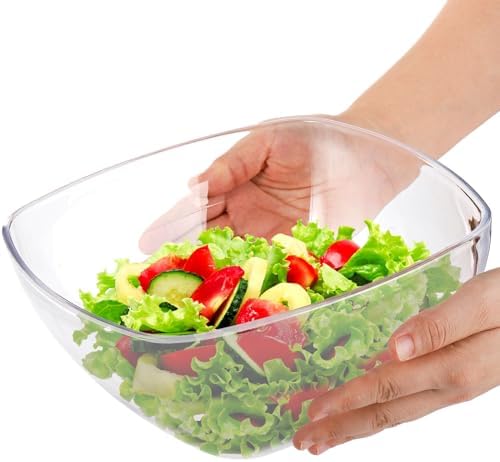 TOPZEA Set of 3 Clear Plastic Serving Bowls for Party, 94oz Acrylic