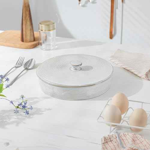 2 Pcs Tortilla Warmer, 9 inch Ceramic Tortilla Holder with Lids
