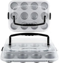 2-Pack Cupcake Pan with Lid, 12-Cup Nonstick Muffin Pan with Handle
