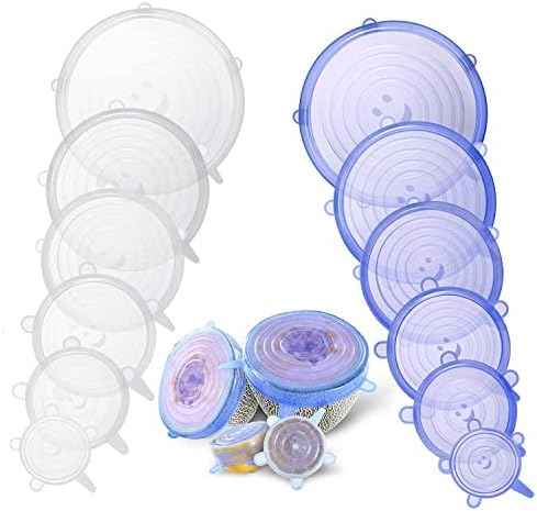 TESUE Reusable Silicone Stretch Lids, 12 Pack