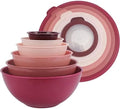 12 Piece Mixing Bowls with Lids Set BPA Free Plastic Nesting Bowls for