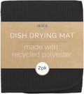 S&T INC. AURA Dish Drying Mat, 2 Pack, 18" x 24", XL, Black