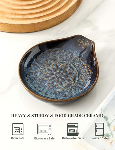 Spoon Rest for Stove Top, Ceramic Cooking Spoon Holder for Kitchen
