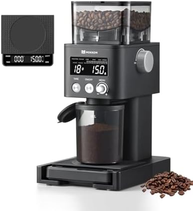 MOKKOM Electric Conical Burr Grinder with Removable Scale