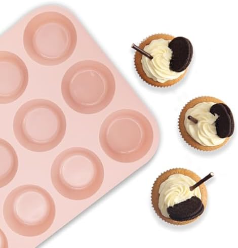 3 Pack 12 Cups Silicone Muffin Pan,Nonstick Regular Silicone Cupcake