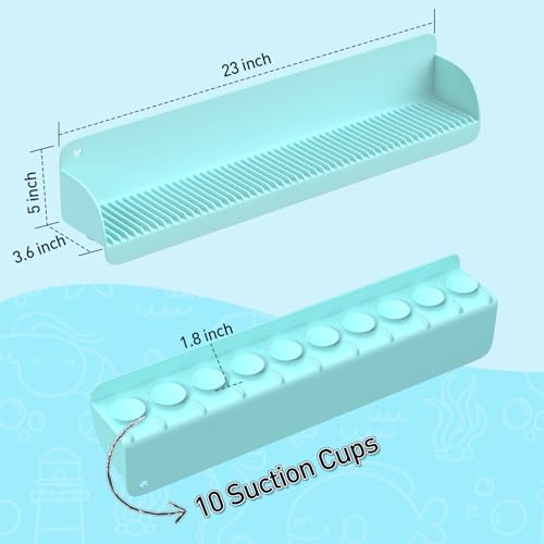 AGPTEK 24 Inch Bathtub Splash Guard with 10 Suction Cups, Green