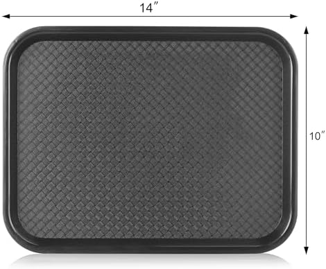 New Star Foodservice 24333 Fast Food Tray, 10.5 x 13.5, Black, Set of