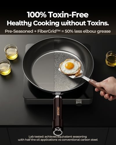 2-Piece Auto-Seasoning Carbon Steel Pan Set 10 & 12 Inch, Deep