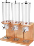 Cereal Dispenser Countertop Dry Food Grain Nut Candy Snack Rice Triple Food Dispenser (Triple,Beech)