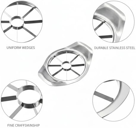 Apple Slicer Corer, Stainless Steel Fruit Cutter for Uniform Wedges