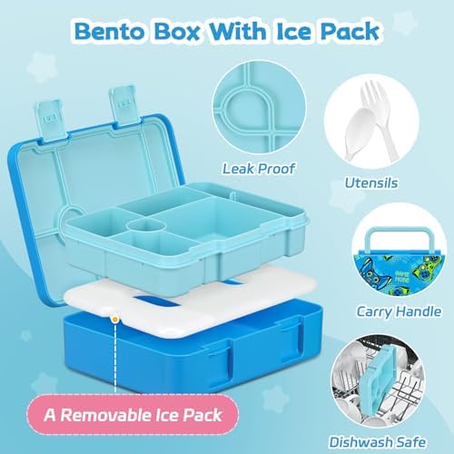 Bento Lunch Box Kids and 9oz Soup Thermos – 5.5-Cup Leakproof Kids