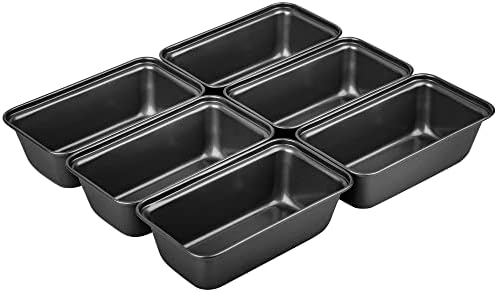 Tiawudi 6 Pack Mini Loaf Pans, Non-Stick Baking Bread Pan, Carbon