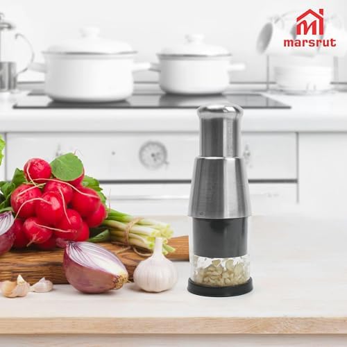 Stainless Steel Garlic Press, Silver