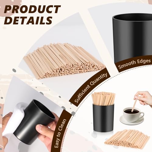 200 PCS Coffee Stirrer and Holder Set Wooden Coffee Stir Sticks
