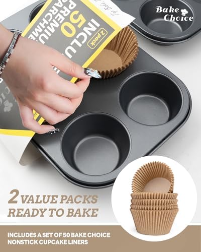 Bake Choice 2 Jumbo Muffin Pan for Baking, Extra Large Cupcake Pan