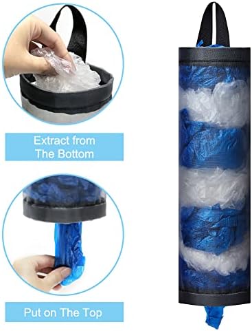 Bag Holder for Plastic Bags, 2 Pcs Polyester Grocery Bag Holder