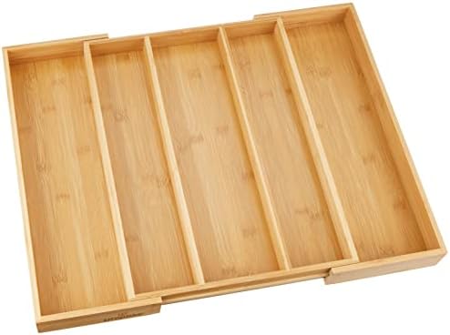 Utoplike Bamboo Kitchen Drawer Organizer Acacia Tray Large Utensils