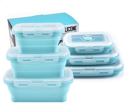 Collapsible Bowls, 3 Pcs Silicone Collapsible Storage Containers Sets