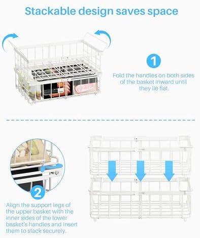 UMDONX 4-Pack Expandable Stackable Large Freezer Storage Boxes