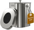 MRBIN 1.7 Gal Stainless Steel Kitchen Compost Bin with Lid