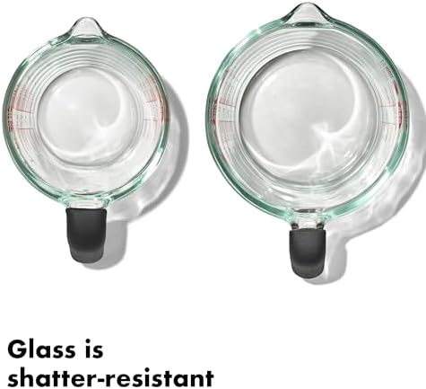 OXO Good Grips Glass Measuring Cup Set, 2 Cup & 4 Cup with Non-Slip