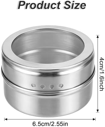 8Pcs Magnetic Spice Rack with 2 Metal Plates