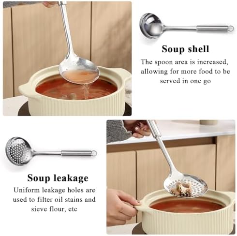 Stainless Steel Cooking Utensils Set 6 Pieces, Kitchen Tools Set
