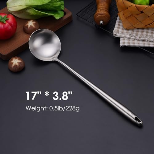 17″ Stainless Steel Wok Spatula and Ladle Set