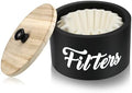 Wooden Coffee Filter Holder with Lid, Basket Coffee Filter Storage